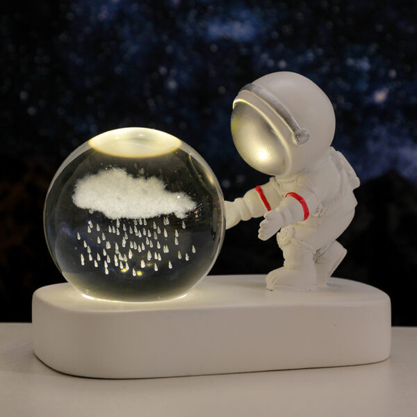 Glowing Planetary Galaxy Astronaut Crystal Ball Night Lights USB Power Warm Bedside Light Brithday Gift Night Lamp - Image 5