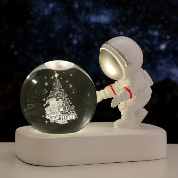 Glowing Planetary Galaxy Astronaut Crystal Ball Night Lights USB Power Warm Bedside Light Brithday Gift Night Lamp - Image 9