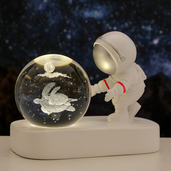 Glowing Planetary Galaxy Astronaut Crystal Ball Night Lights USB Power Warm Bedside Light Brithday Gift Night Lamp - Image 8