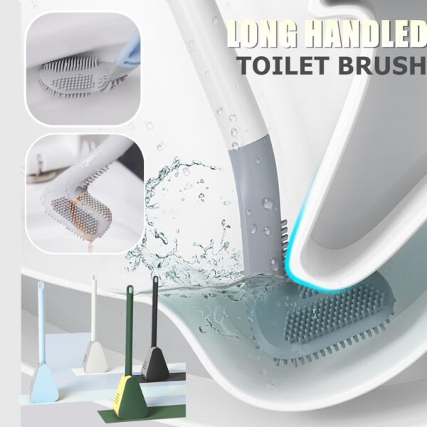 Golf Toilet Brush Wall-Mounted Cleaning Tools Silicone Flexible Bristles Brush Bathroom WC Accessories Cleaning Brush Tools - Image 5