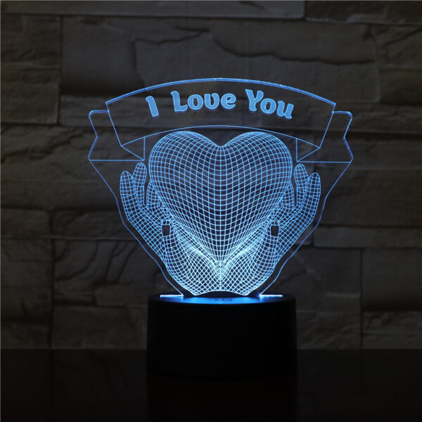 Valentines Day Gift Hands Holding Love 3D Night Light - Image 8