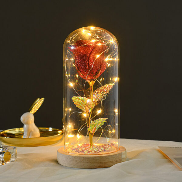 Valentines Day Gift  For Girlfriend Eternal Rose Flowers LED Light In Glass Cover Day Wedding Decoration Favors Mother Day Female Gift  Gift - Image 3