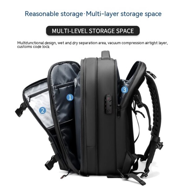 Travel Backpack Men's Business Multifunction Computer Bag Vacuum Compression Large-capacity Backpack - Image 10